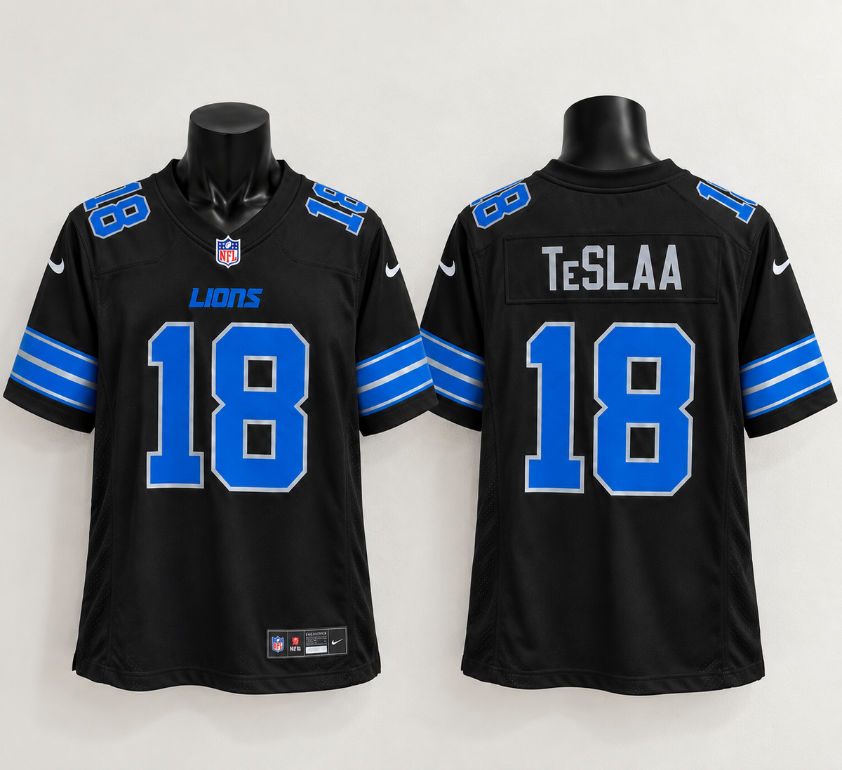 Detroit Lions Jersey Negro